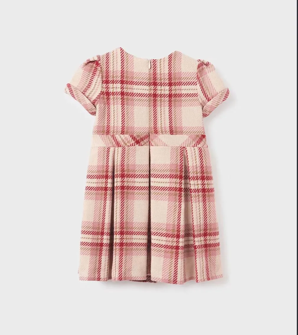 Abel & Lula Girls Raspberry Plaid Holiday Dress