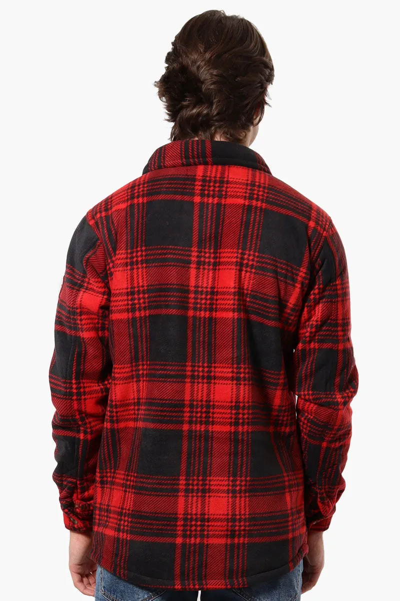 Canada Weather Gear Plaid Sherpa Lined Lightweight Jacket - Red