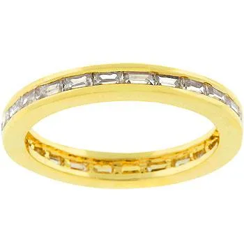 Chela Baguette Eternity Stackable Gold Ring | 2ct | 18k Gold