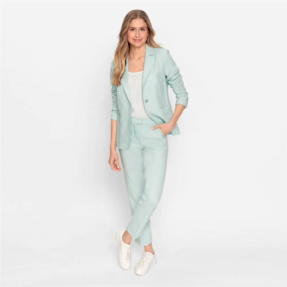 Classic Notch Collar Blazer in Mint Blue