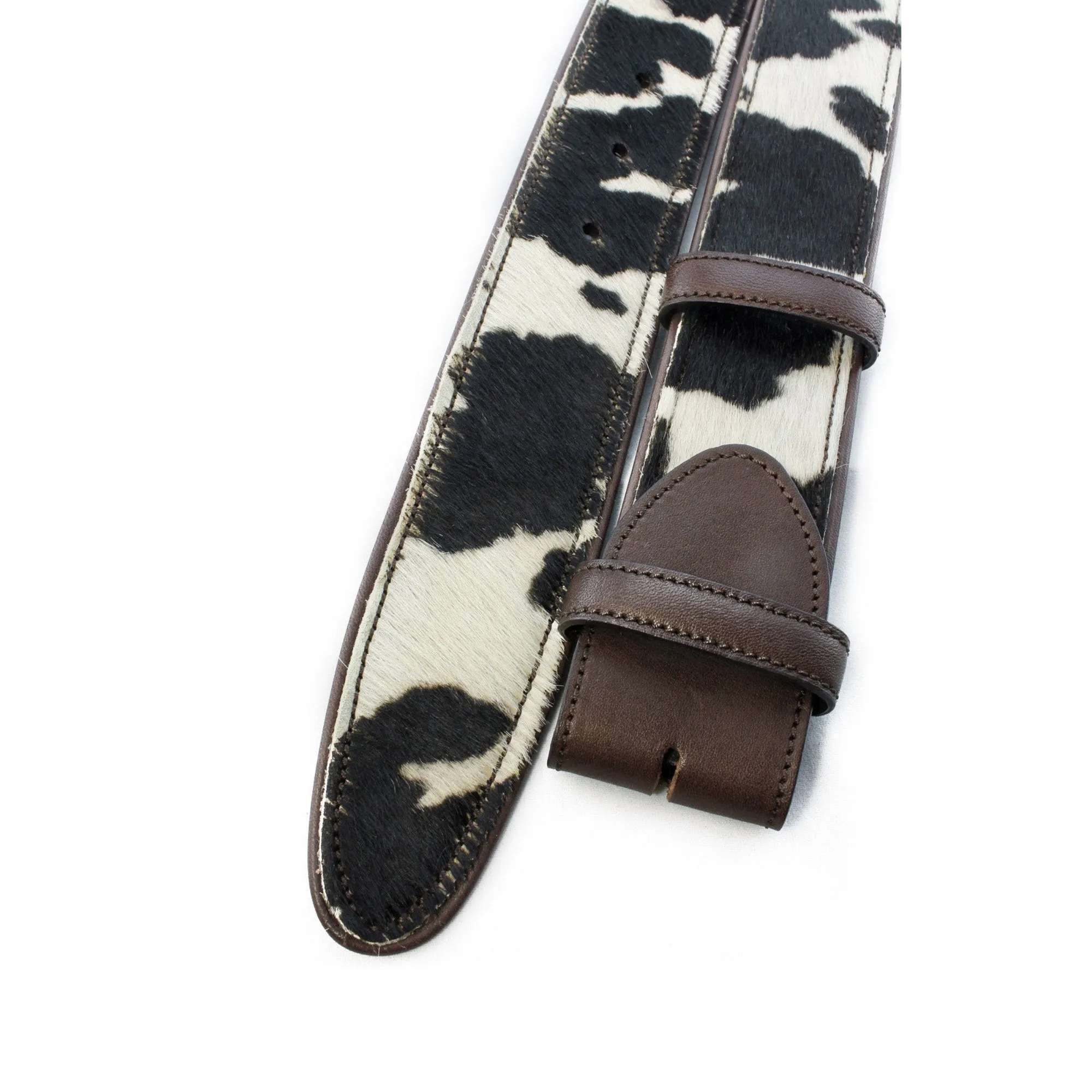 Cowhide Print Pony Hair Garland Belt strap