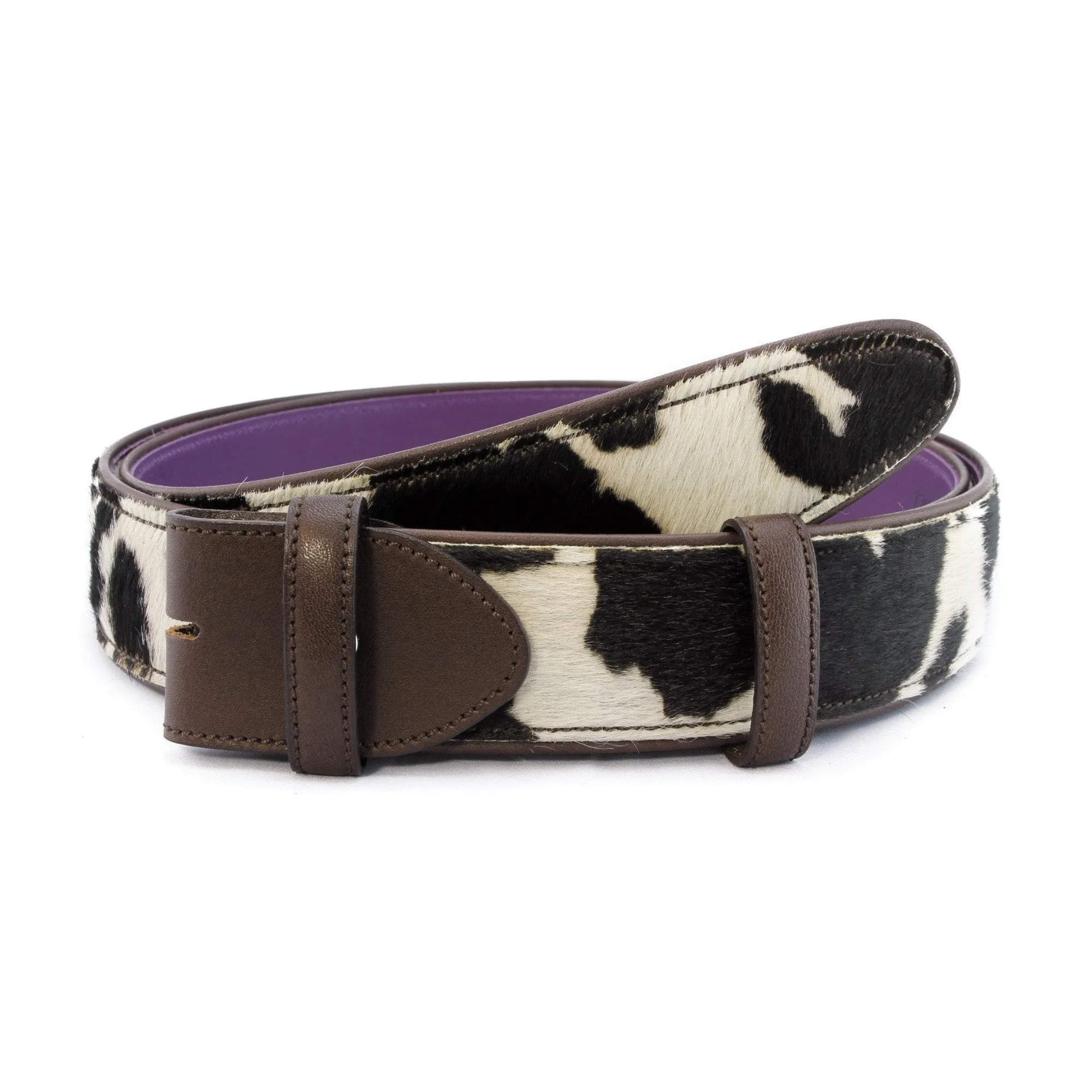 Cowhide Print Pony Hair Garland Belt strap