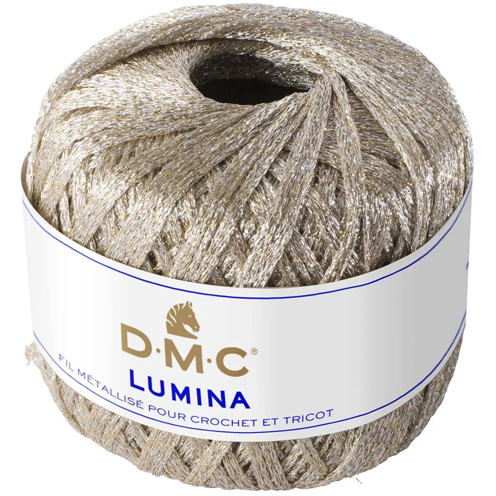 Dmc Lumina 20gm Crochet Yarn, Metallic Gold and Silver