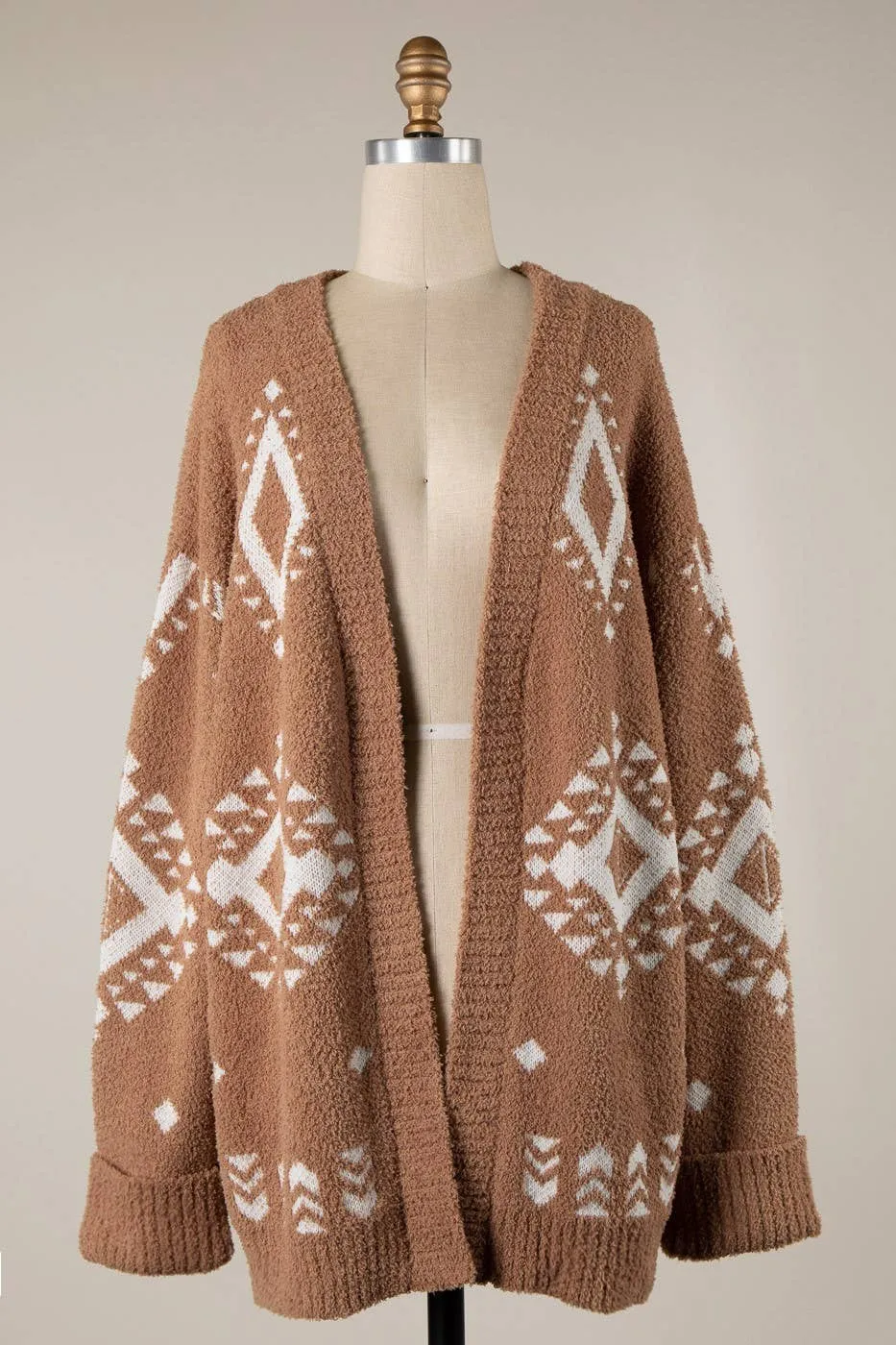 Erandi Cuffed Sleeve Cardigan - Camel