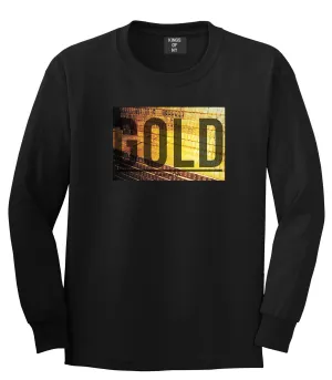 Gold Bricks Money Luxury Bank Cash Long Sleeve Boys Kids T-Shirt