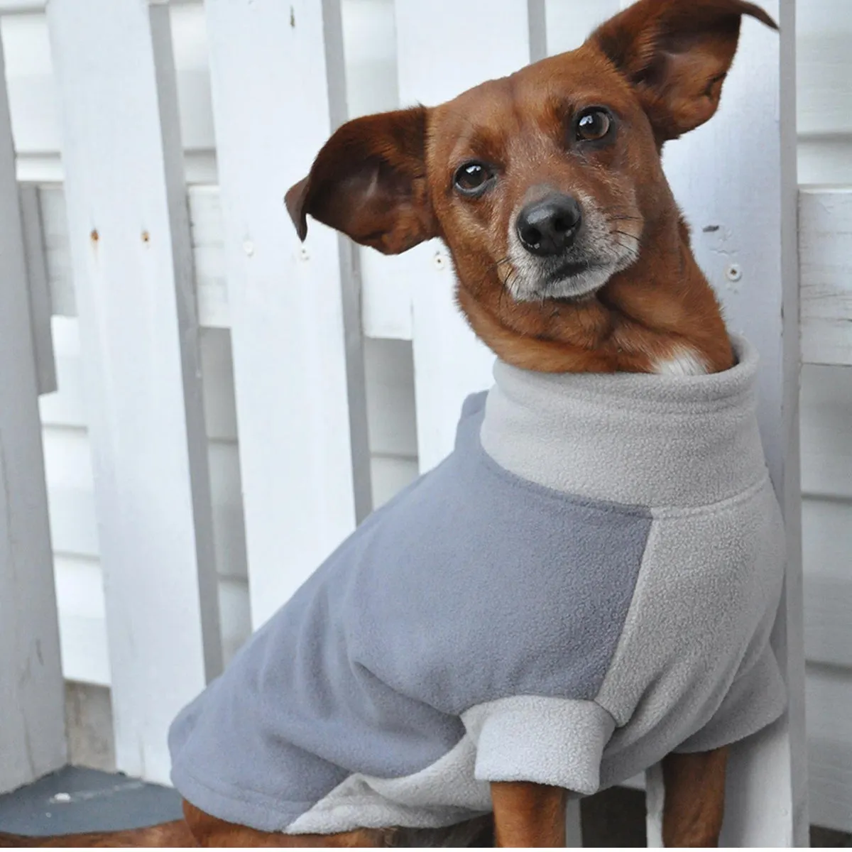 Highline Fleece Dog Coat - Two Tone Grays