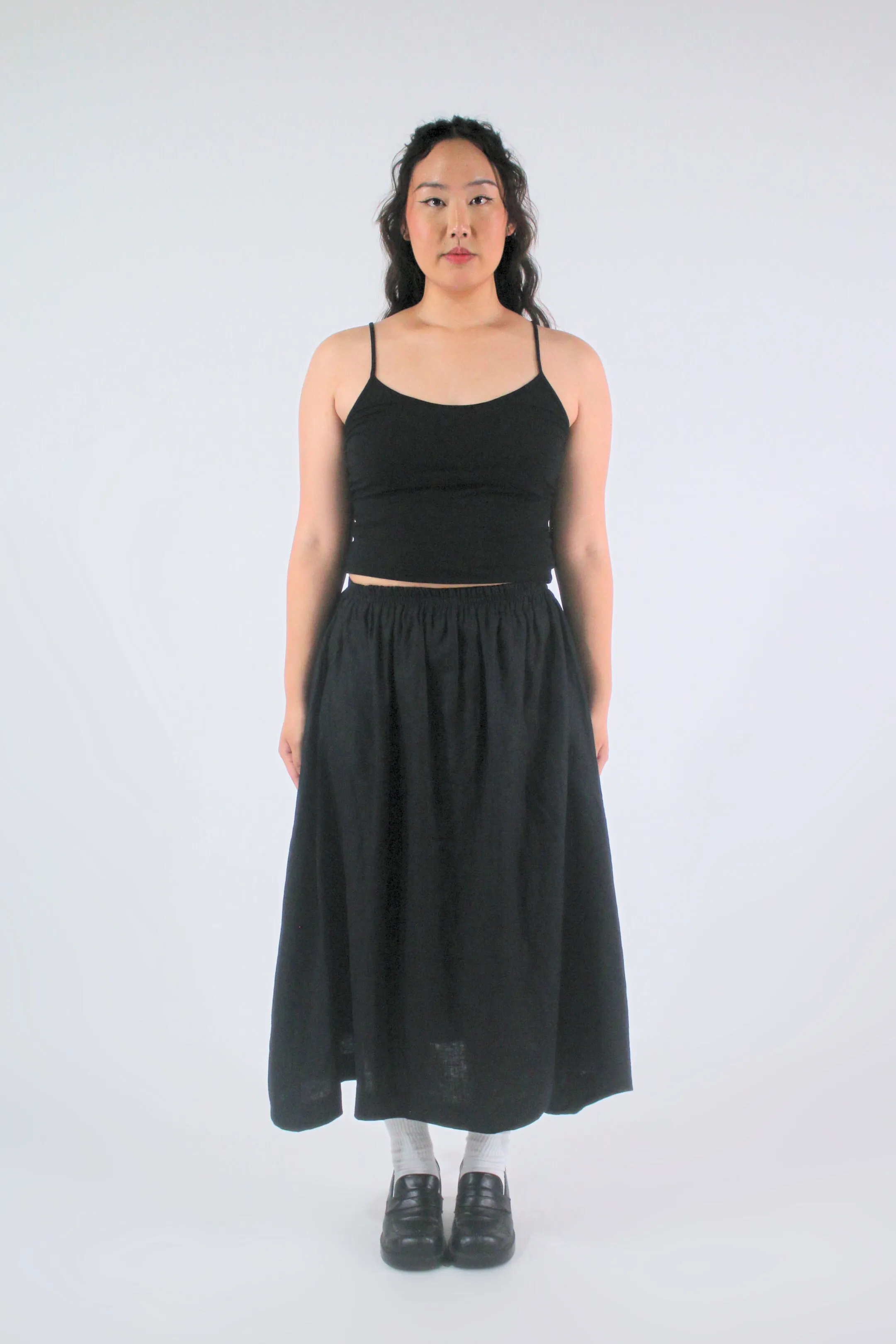 Lucy 100% Linen A-Line Midi Skirt