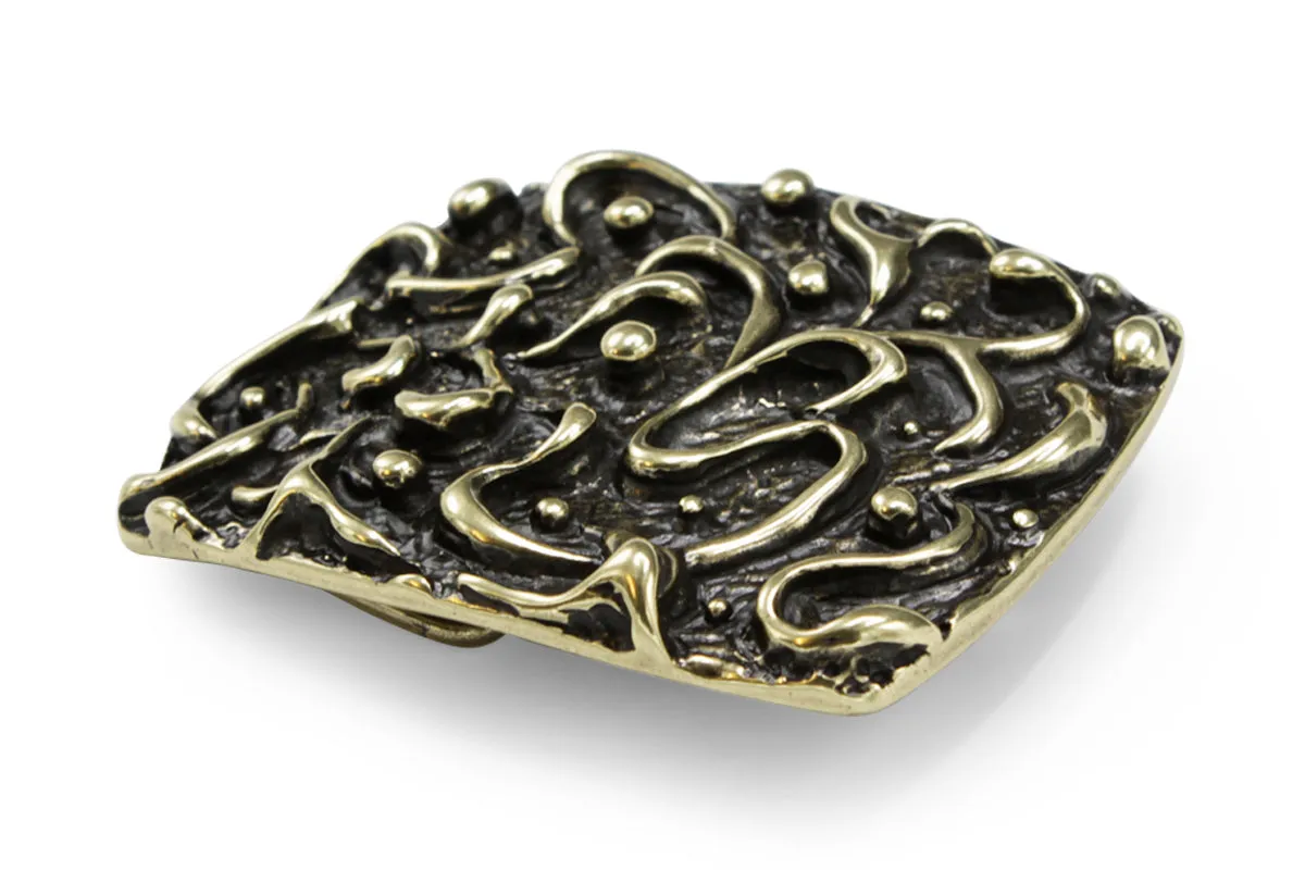 Melted Wax Effect Plate Style Buckle 40mm