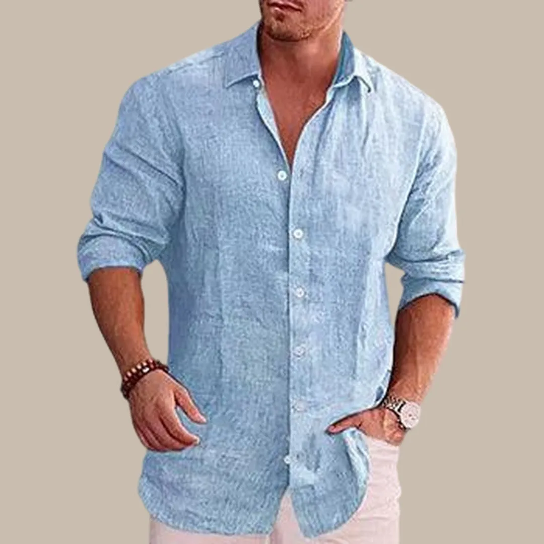 Men Long Sleeve Solid Shirt