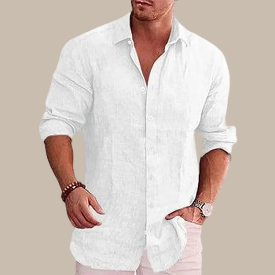 Men Long Sleeve Solid Shirt