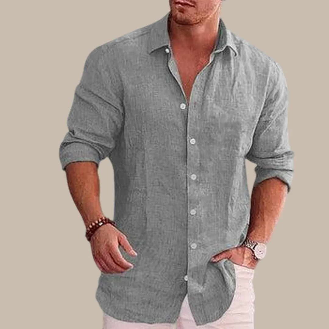 Men Long Sleeve Solid Shirt