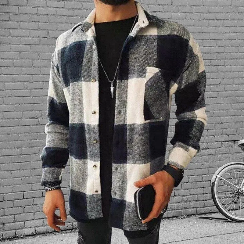 Men's Plaid Casual Flannel Shirt | Slim Fit