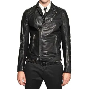 Mens Slim Fit Leather Jacket, Ziper Soft Style Jacket