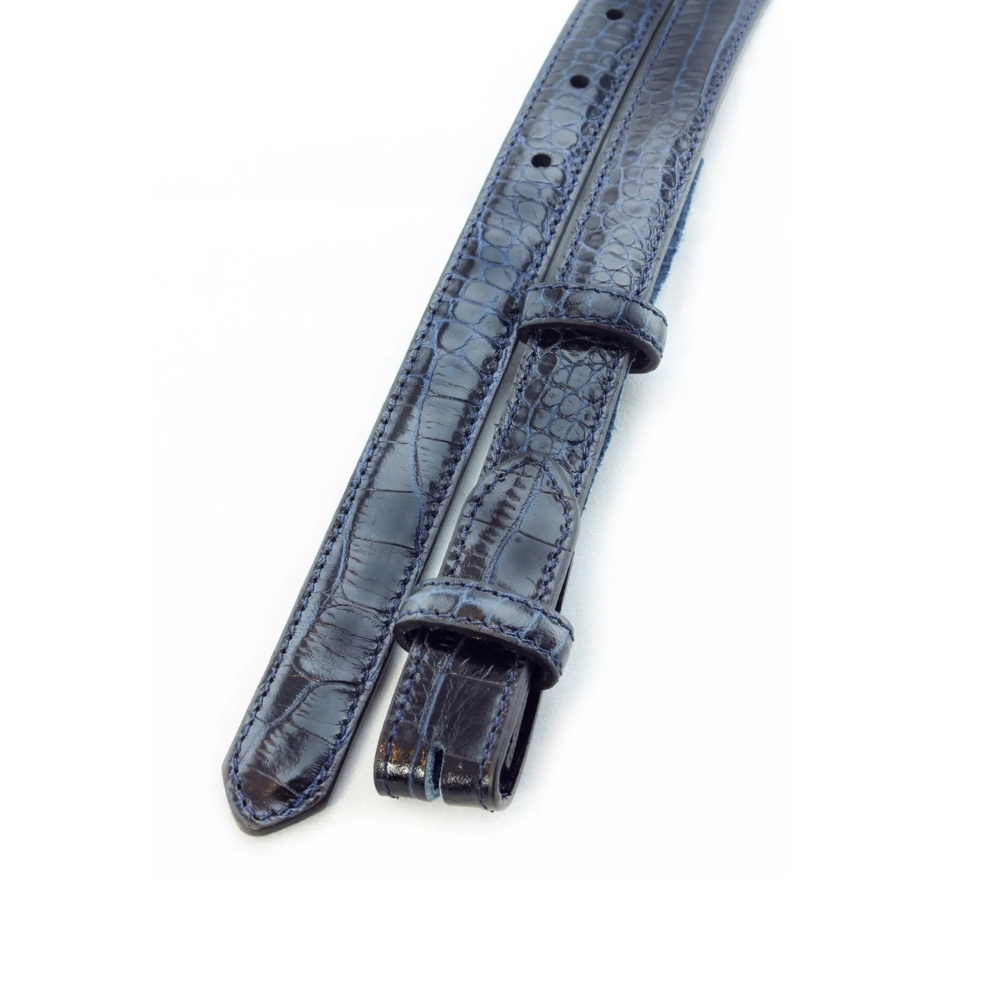 Mock Crocodile Skinny Belt Strap