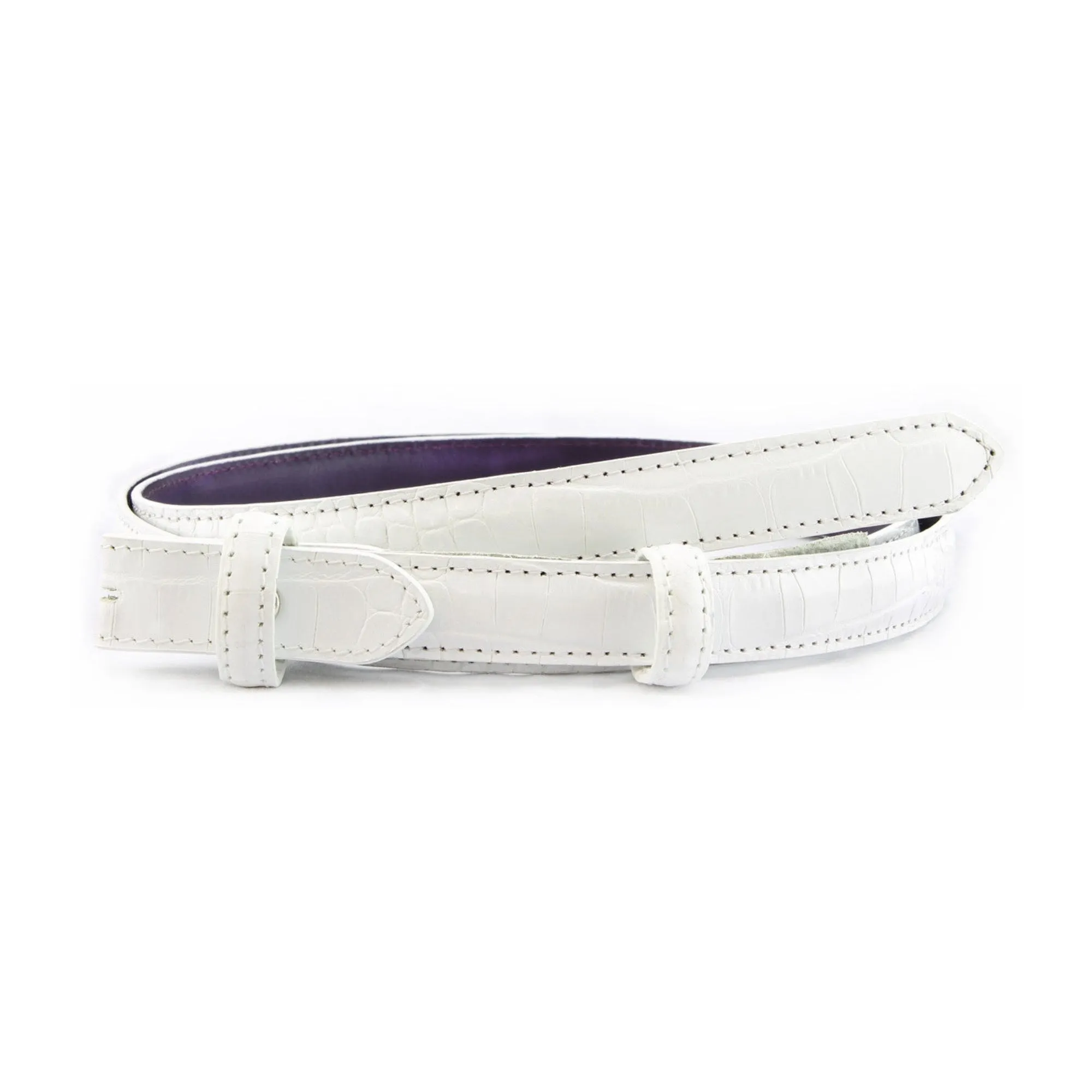 Mock Crocodile Skinny Belt Strap