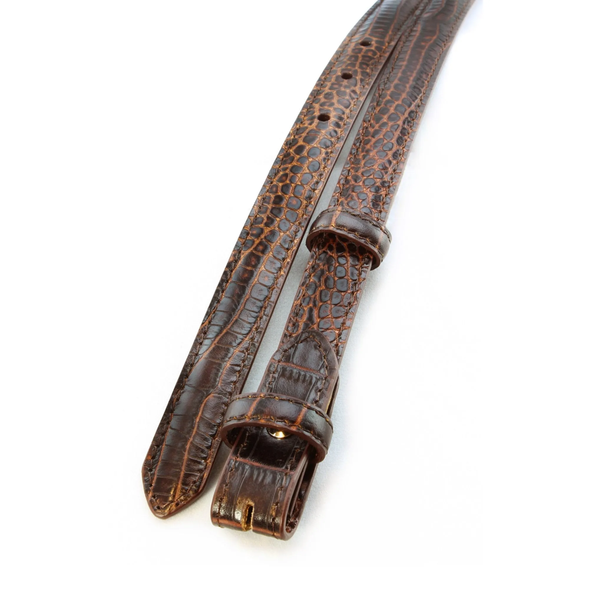 Mock Crocodile Skinny Belt Strap