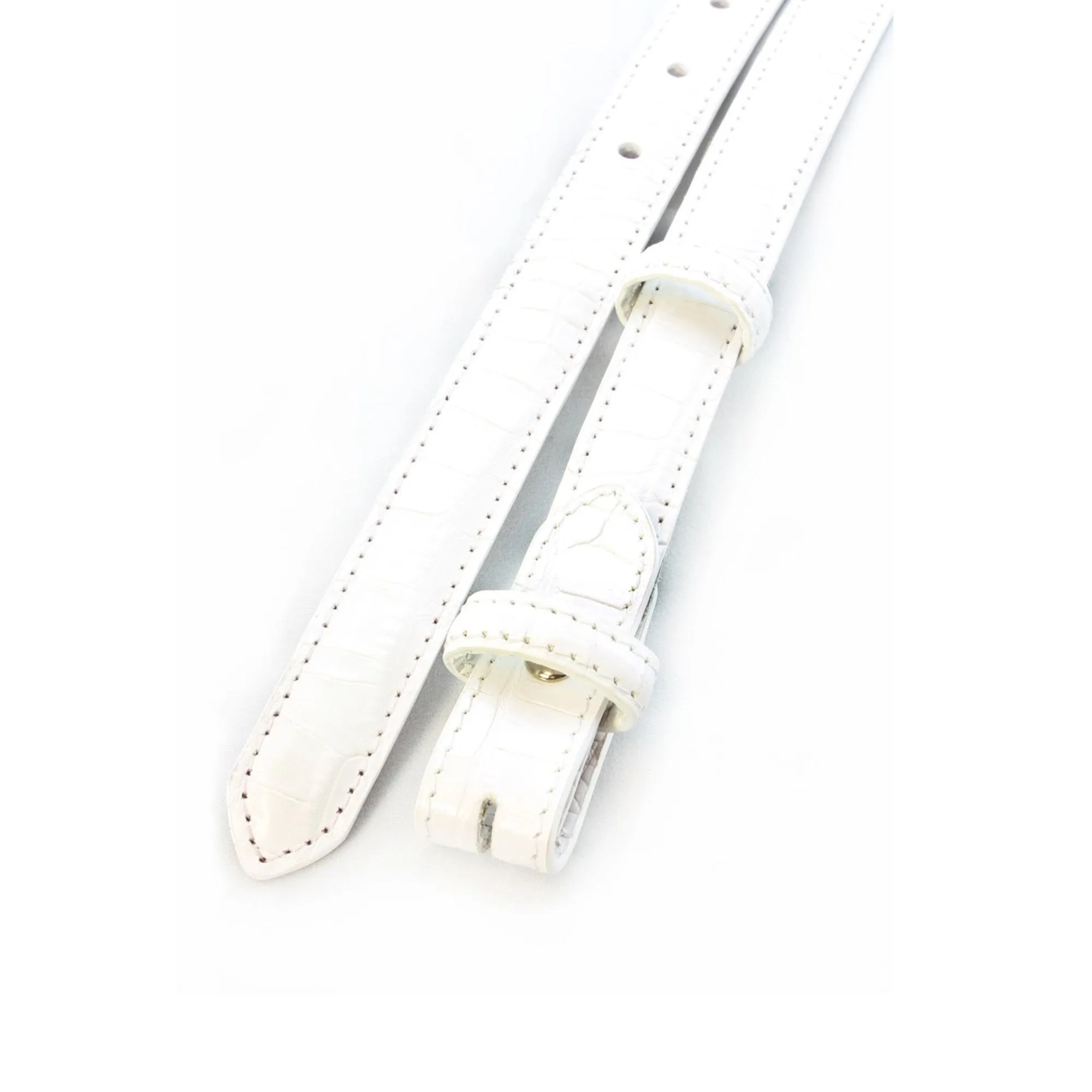 Mock Crocodile Skinny Belt Strap