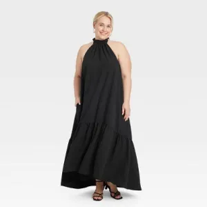 New - Women's Halter Hi-Lo Midi Dress - A New Day