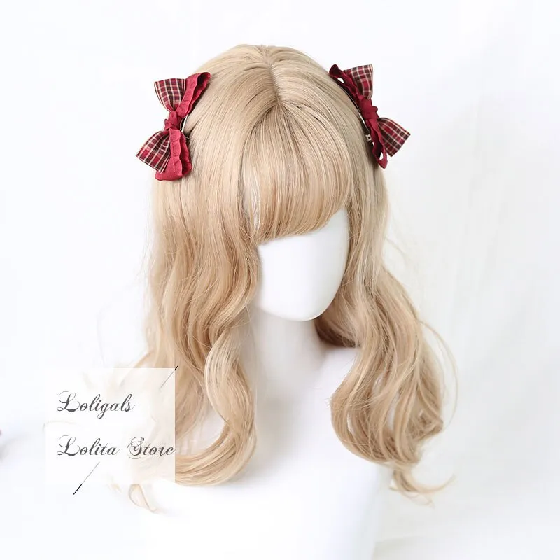 Red Plaid Lolita Headpiece Sweet Accessories Hair Clip Mini Top Hat