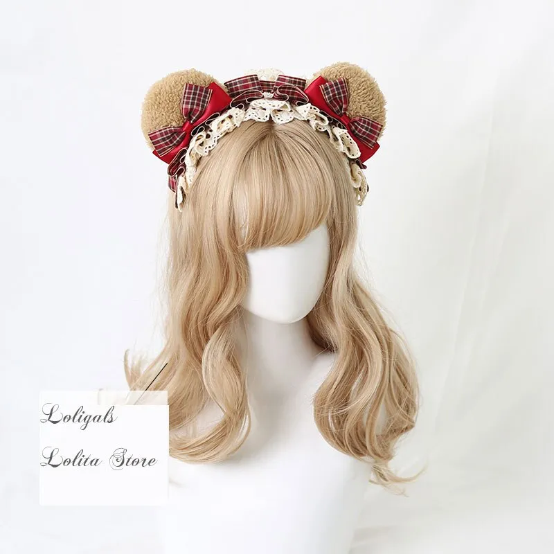 Red Plaid Lolita Headpiece Sweet Accessories Hair Clip Mini Top Hat