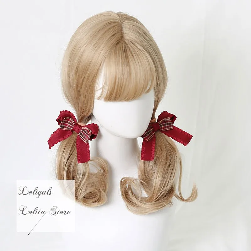 Red Plaid Lolita Headpiece Sweet Accessories Hair Clip Mini Top Hat