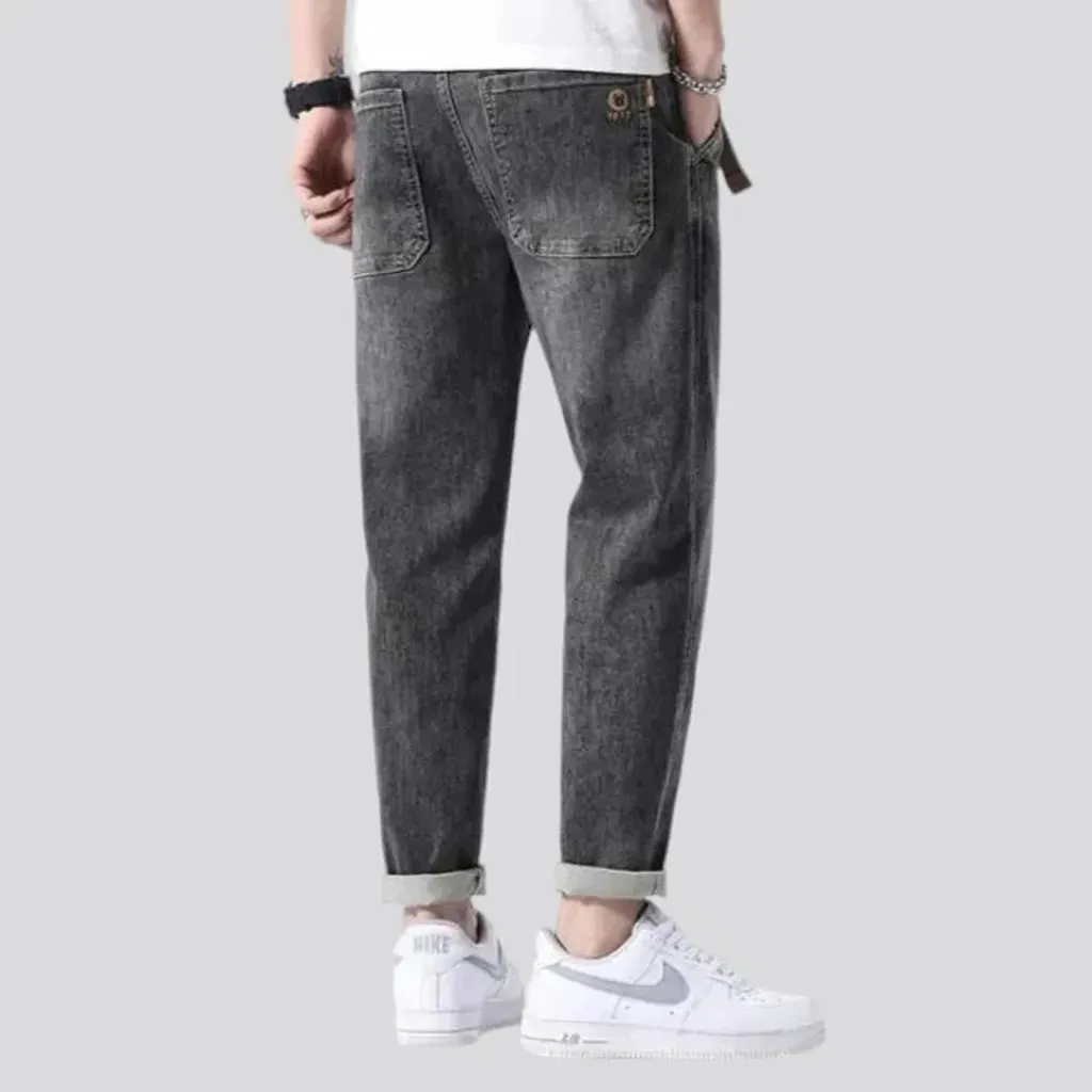 Sanded casual vintage jeans for men