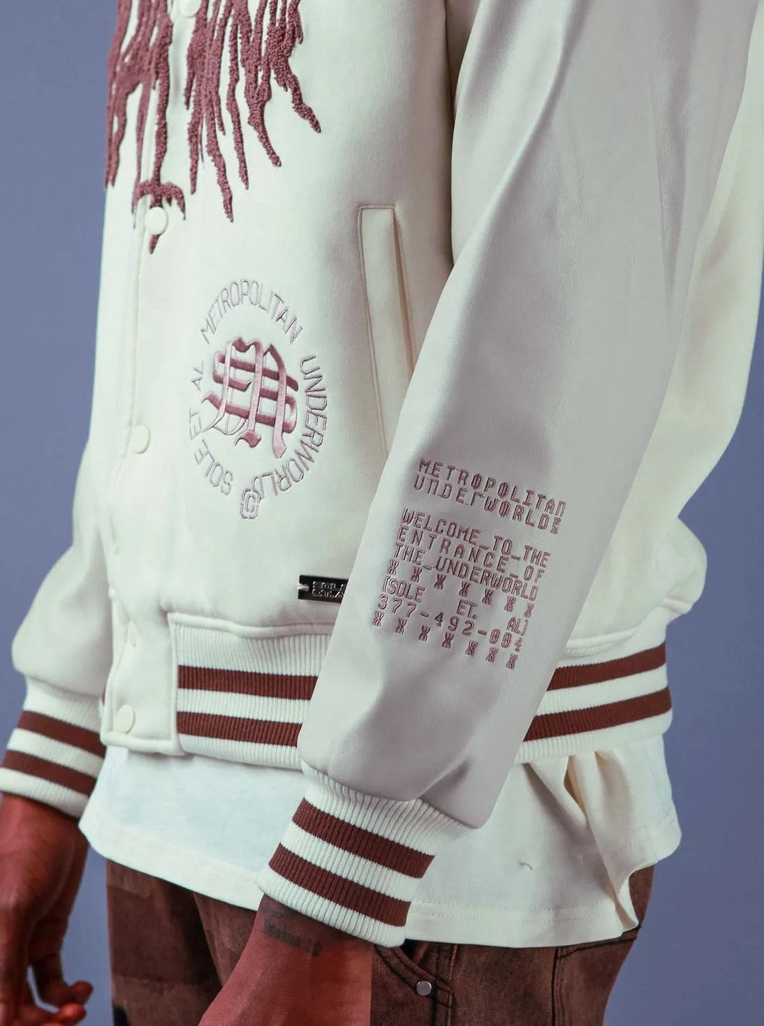 Sole et. Al Underworld Varsity Jacket : Sand/Brown