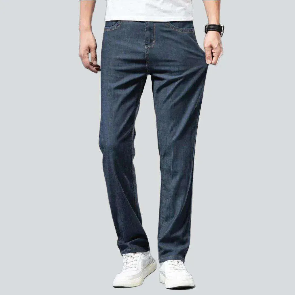 Thin straight casual men's jeans