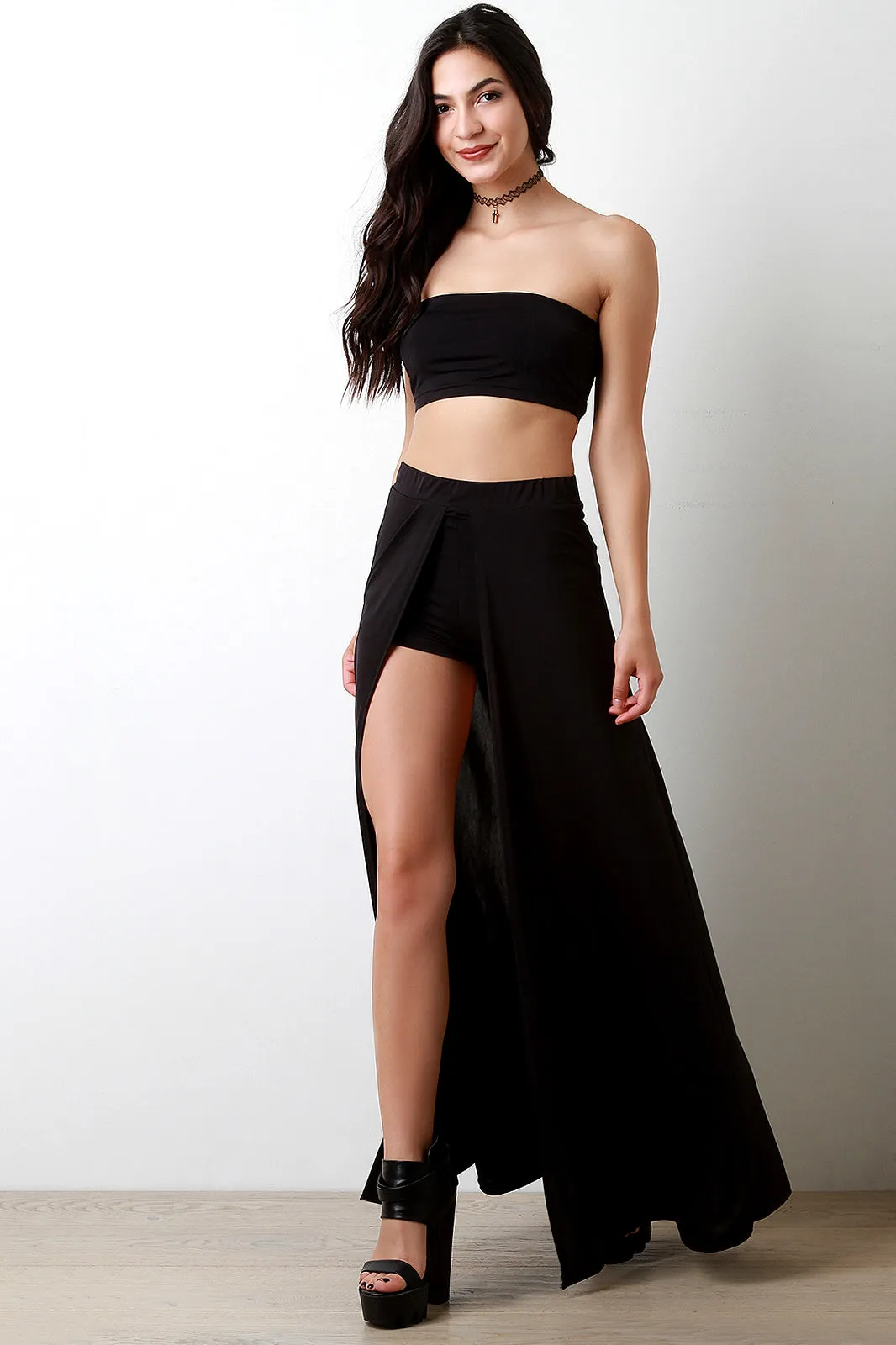 Tube Top With Open Front Maxi Skirt Matching Set