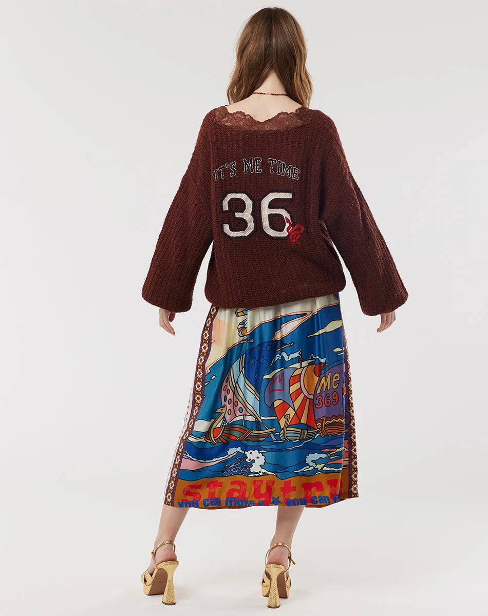 Vanessa Printed Nautical Midi Skirt