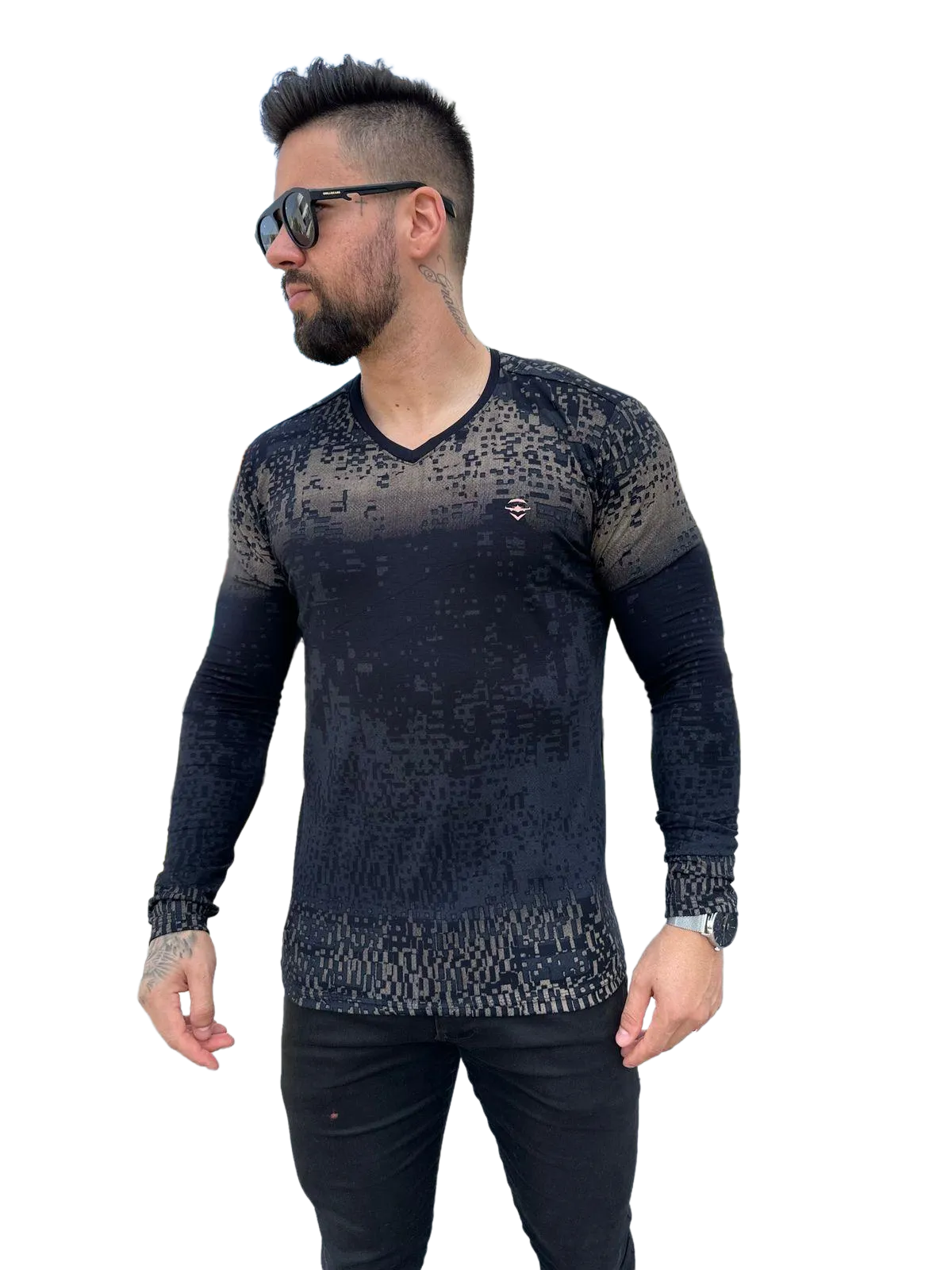 Volar Men's Long Sleeve V Neck Shirt 10v1