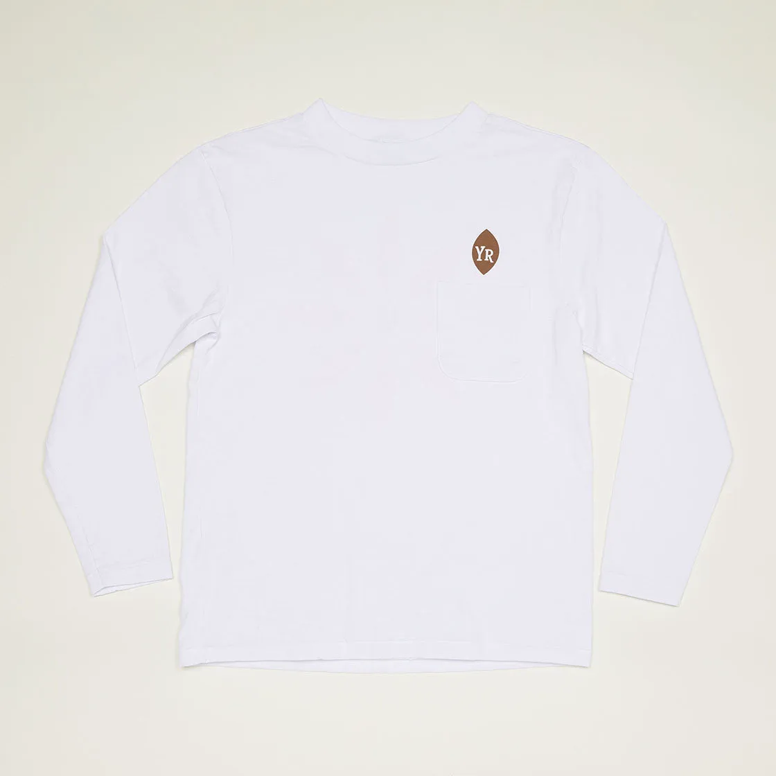 YR Flower Mock Neck Long Sleeve T-Shirt (White)